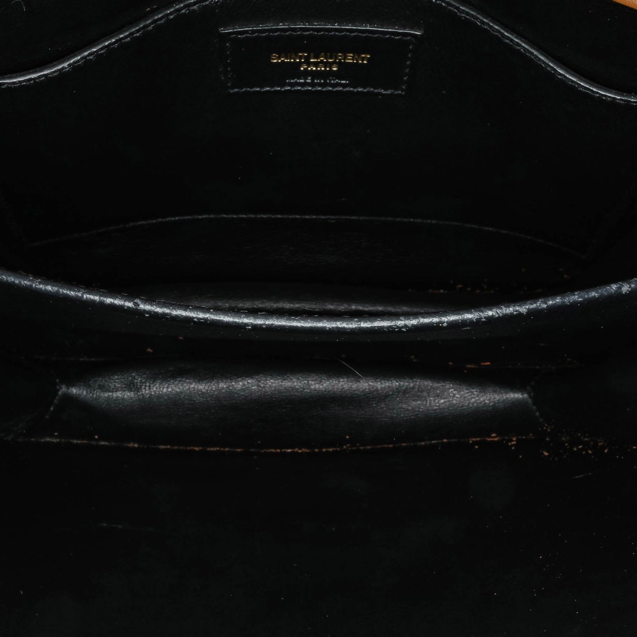 Saint Laurent Medium Denim Solferino Crossbody Blauw