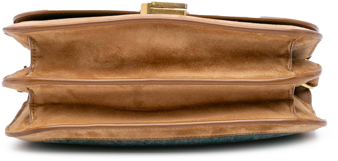 Saint Laurent Medium Denim Solferino Crossbody Blauw