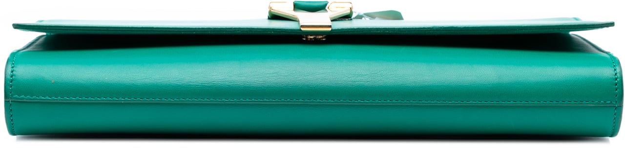 Saint Laurent Leather Chyc Ligne Clutch Groen