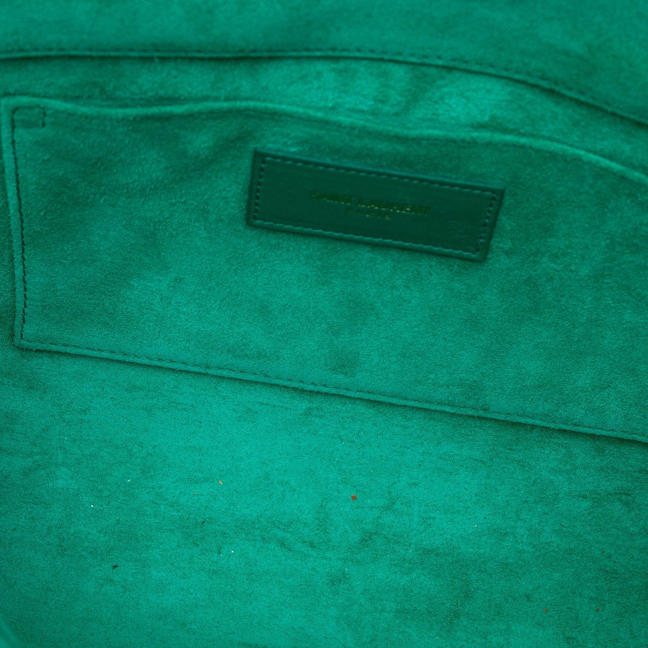 Saint Laurent Leather Chyc Ligne Clutch Groen