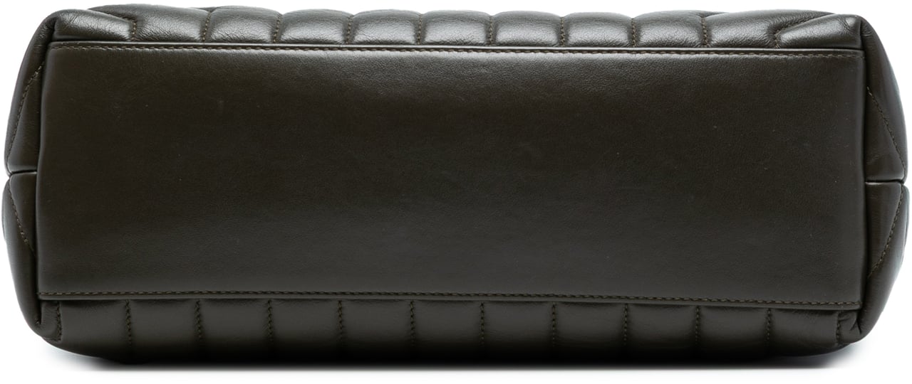 Saint Laurent Medium Matelasse Leather Monogram LouLou Chain Bag Groen