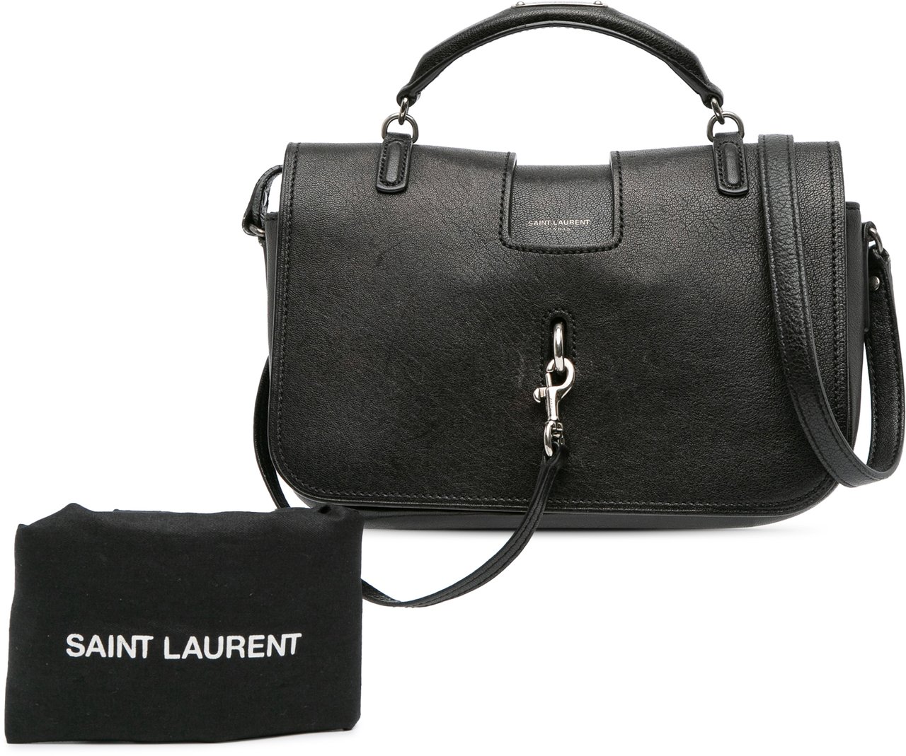 Saint Laurent Medium Lambskin Charlotte Messenger Bag Zwart