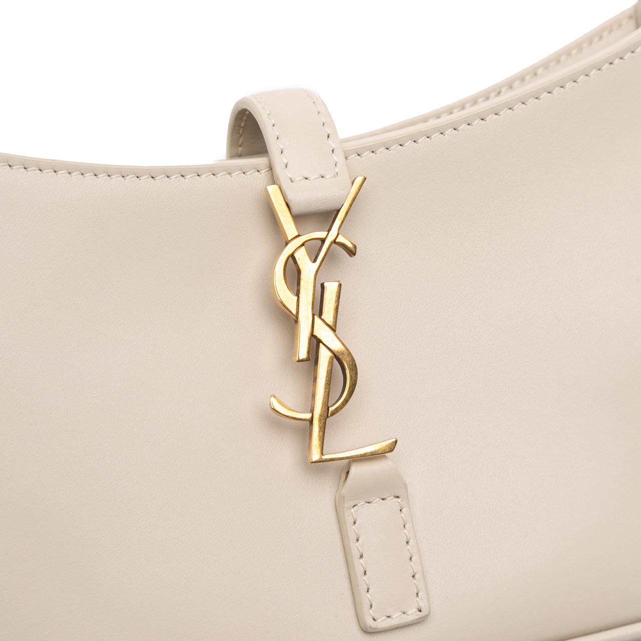 Saint Laurent Mini Smooth Calfskin Le 5 a 7 Hobo Wit