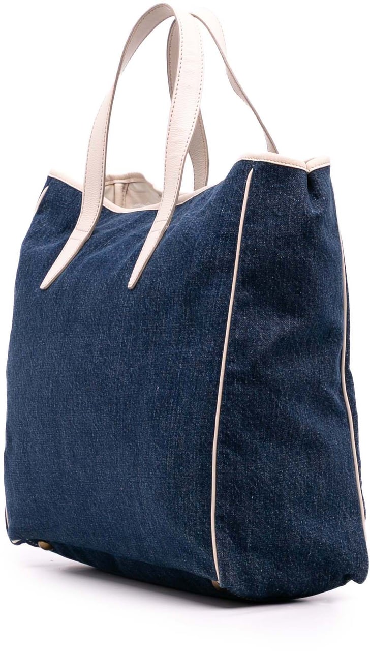 Saint Laurent Denim Y Mail Tote Blauw