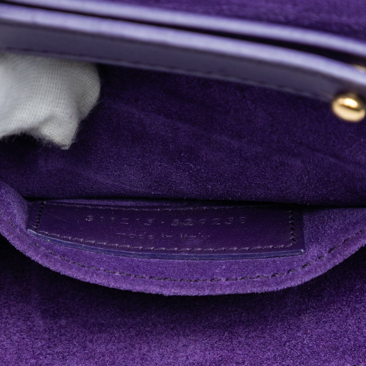 Saint Laurent Mini Leather Chyc Ligne Crossbody Paars