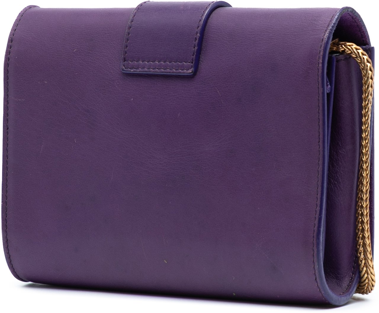 Saint Laurent Mini Leather Chyc Ligne Crossbody Paars