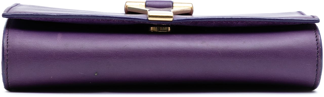 Saint Laurent Mini Leather Chyc Ligne Crossbody Paars