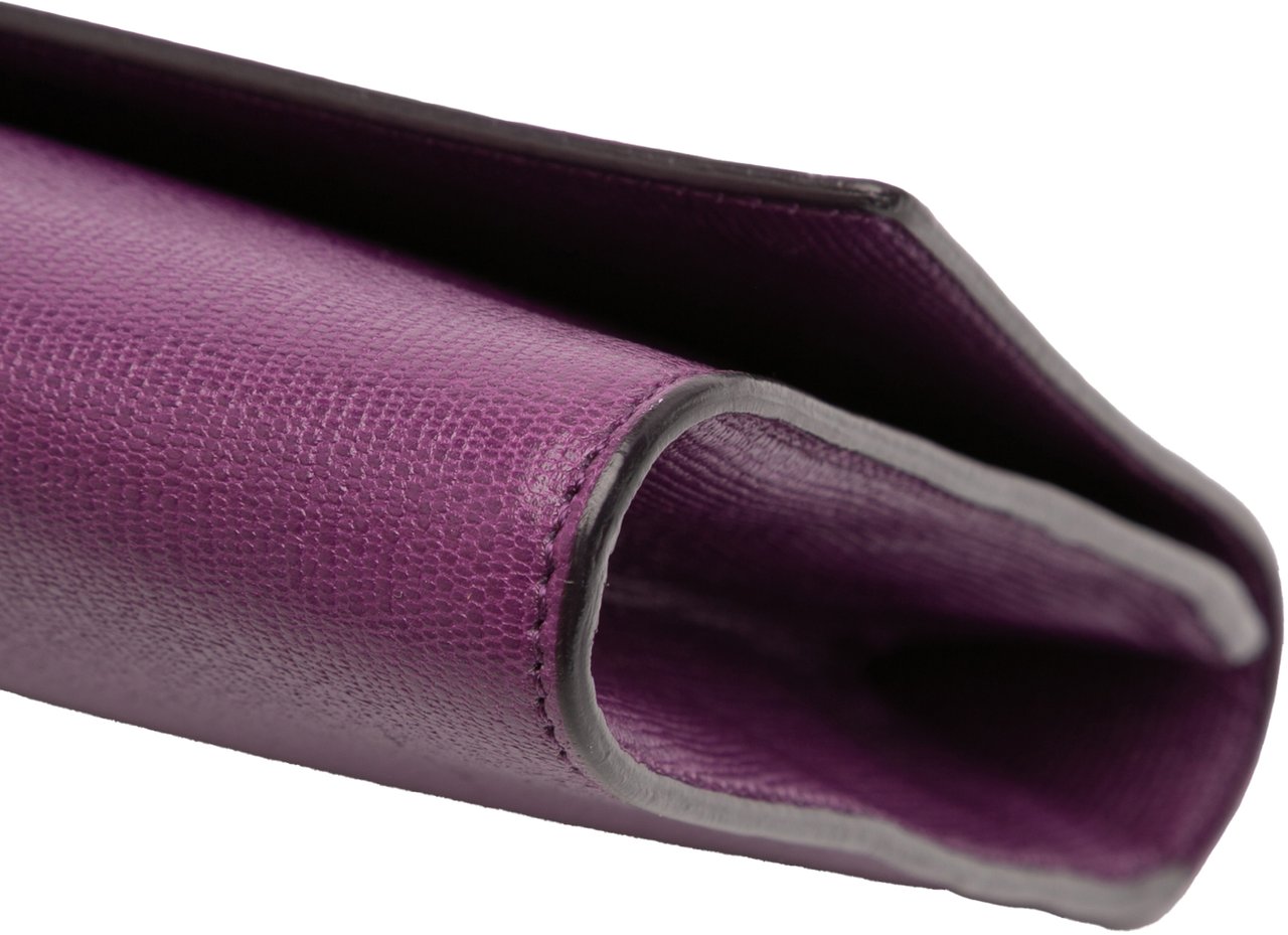 Saint Laurent Textured Leather Chyc Ligne Clutch Paars