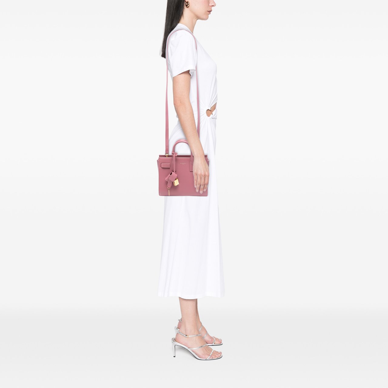 Saint Laurent Nano Leather Sac De Jour Satchel Roze