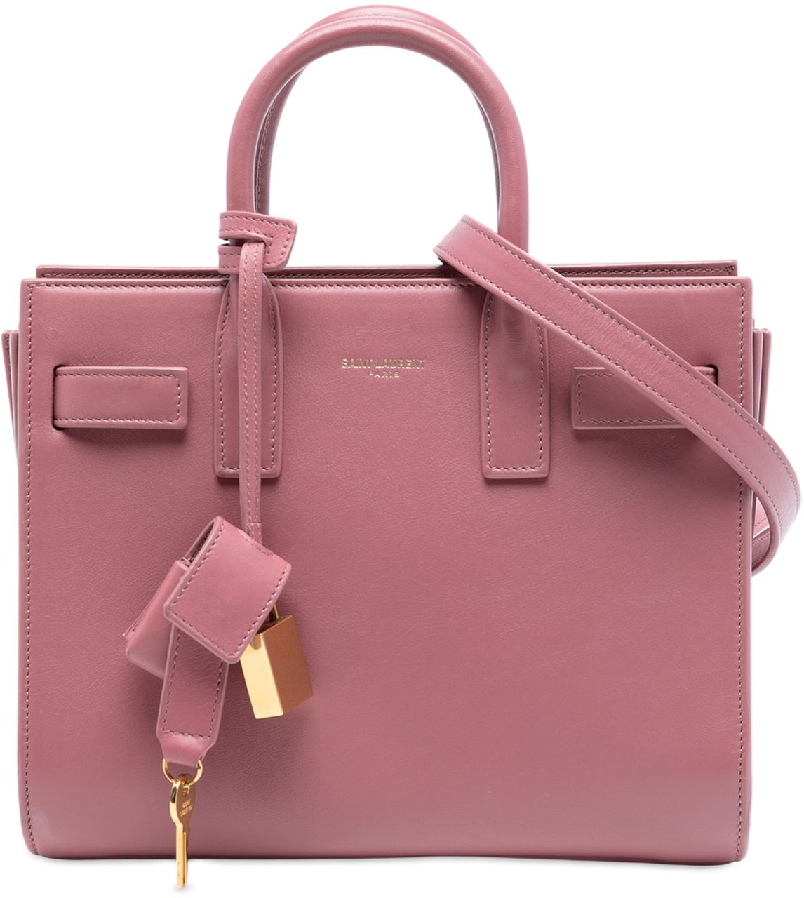 Saint Laurent Nano Leather Sac De Jour Satchel Roze