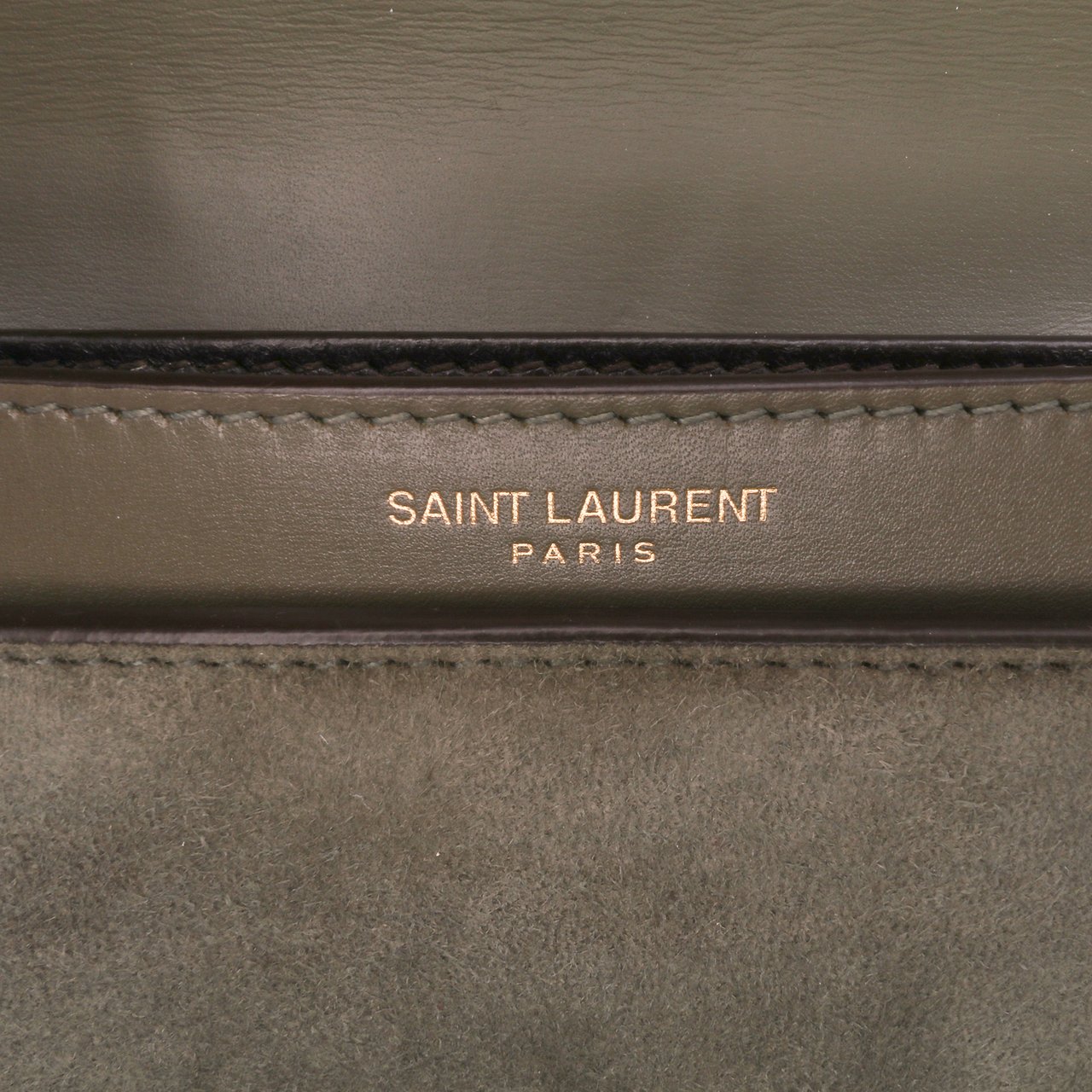 Saint Laurent Suede and Calfskin Monogram Cassandra Clasp Bag Bruin