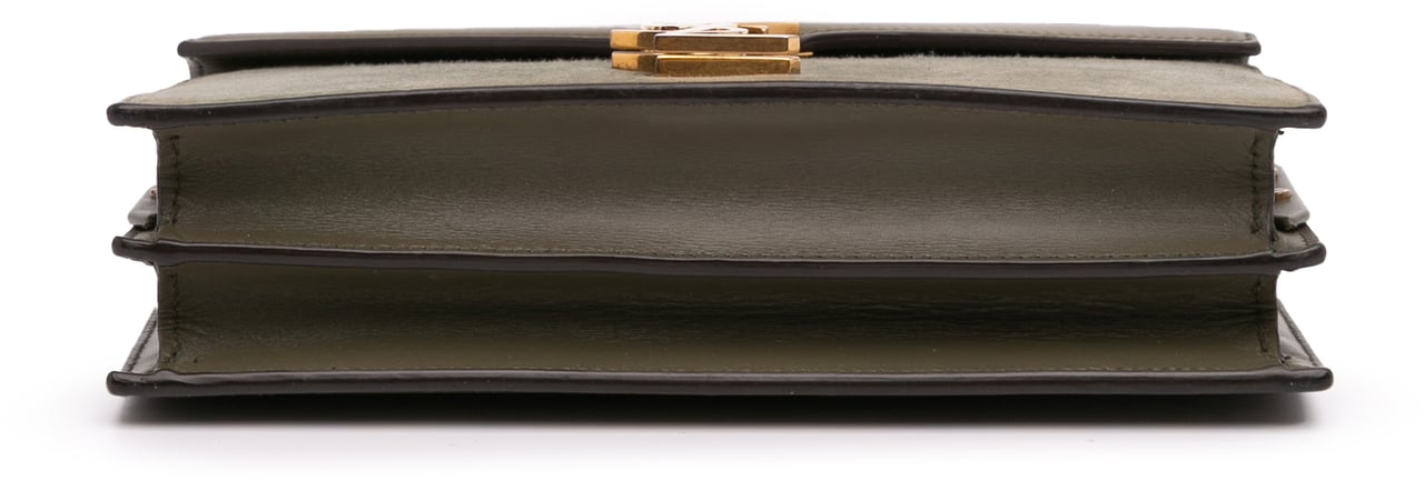 Saint Laurent Suede and Calfskin Monogram Cassandra Clasp Bag Bruin