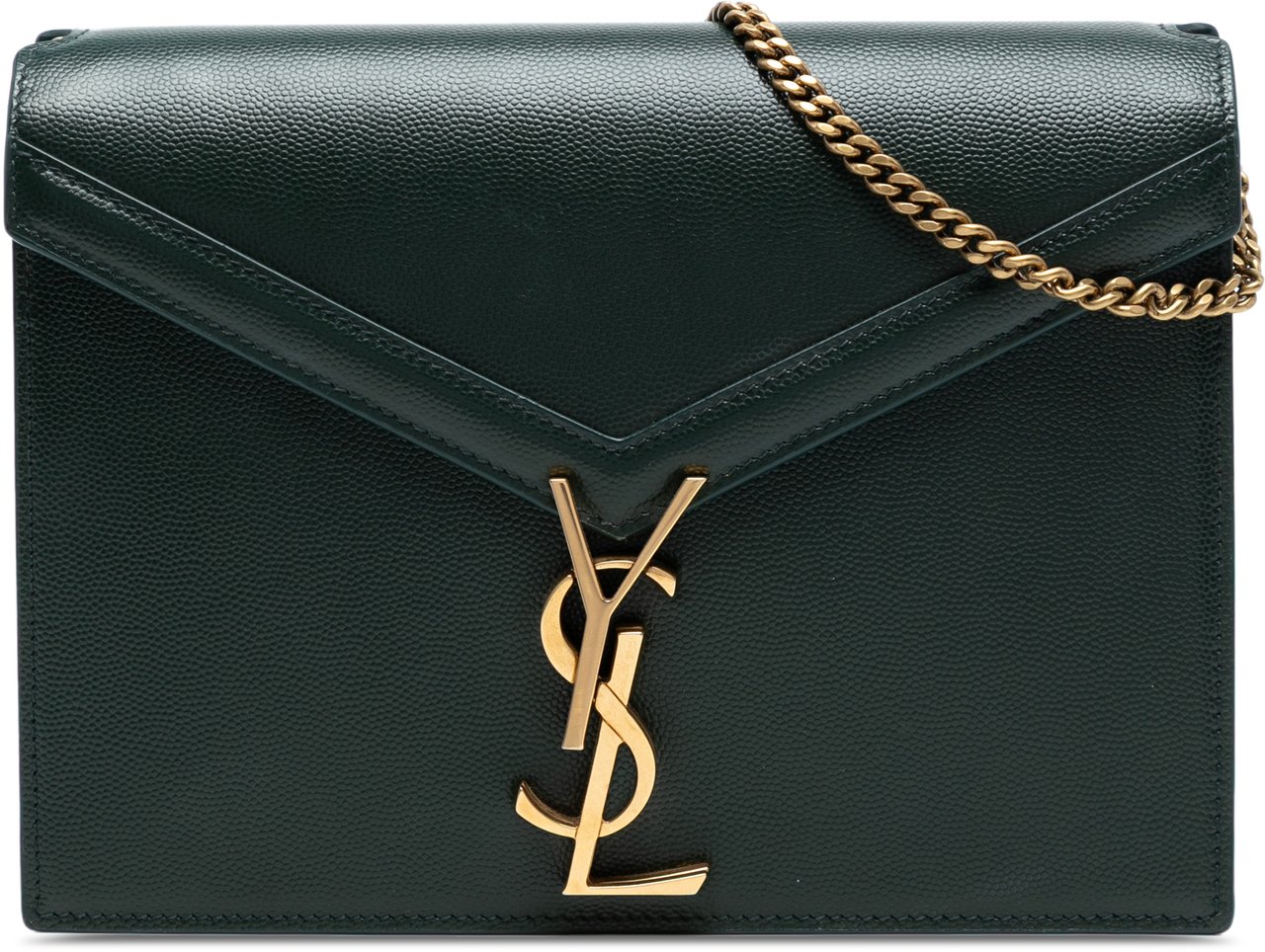 Saint Laurent Grain De Poudre Monogram Cassandra Clasp Bag Groen