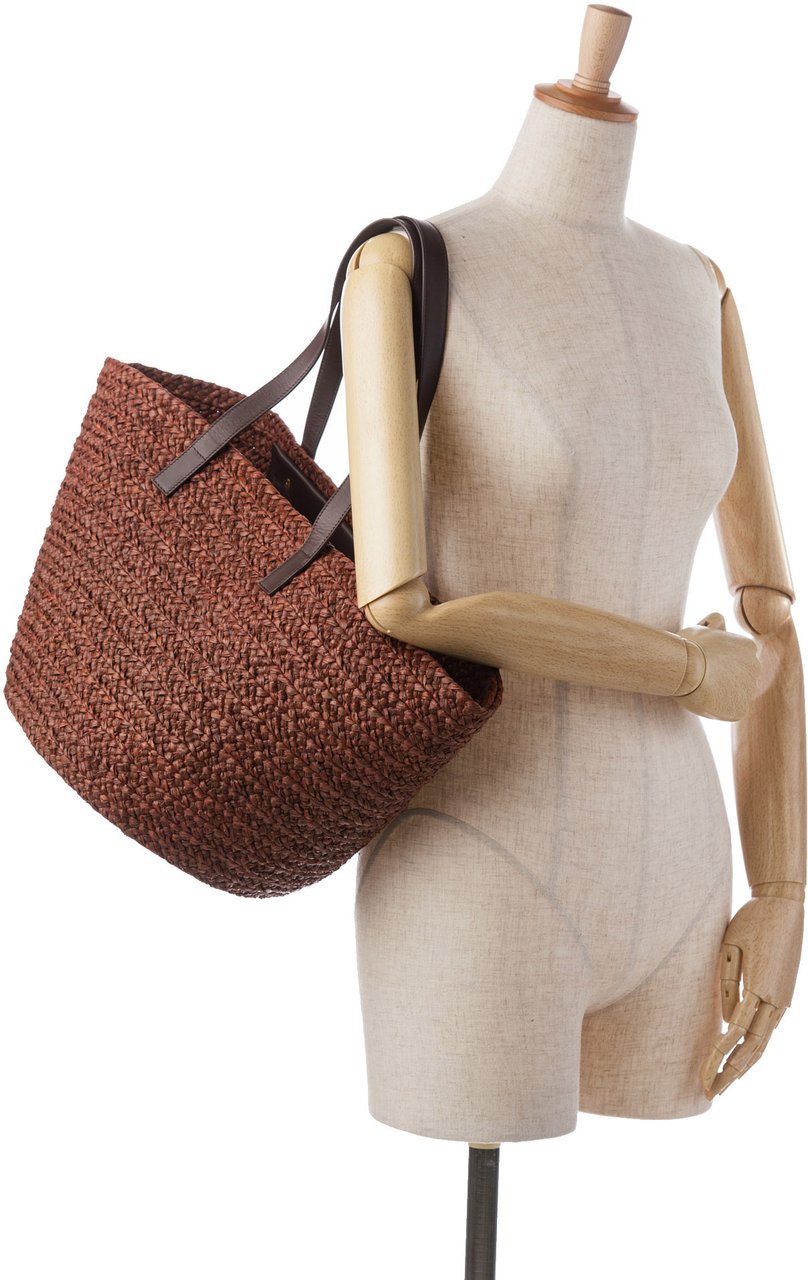 Saint Laurent Raffia Tote Bruin