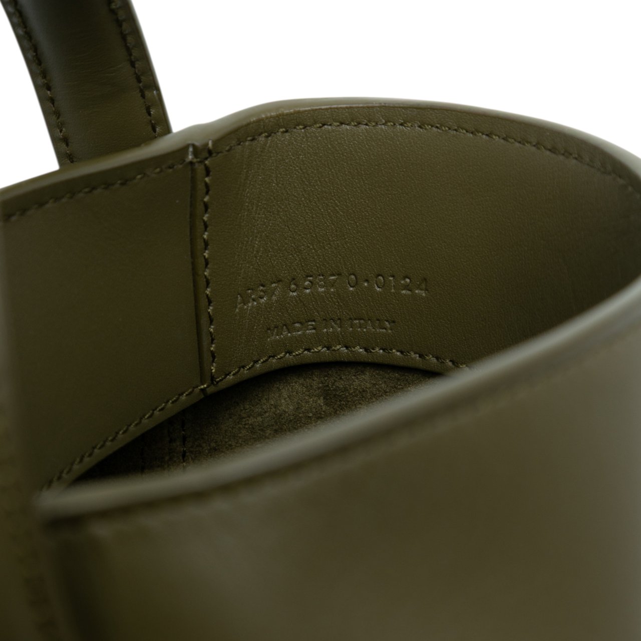 Saint Laurent Mini Shiny Calfskin Le 37 Bucket Bag Groen