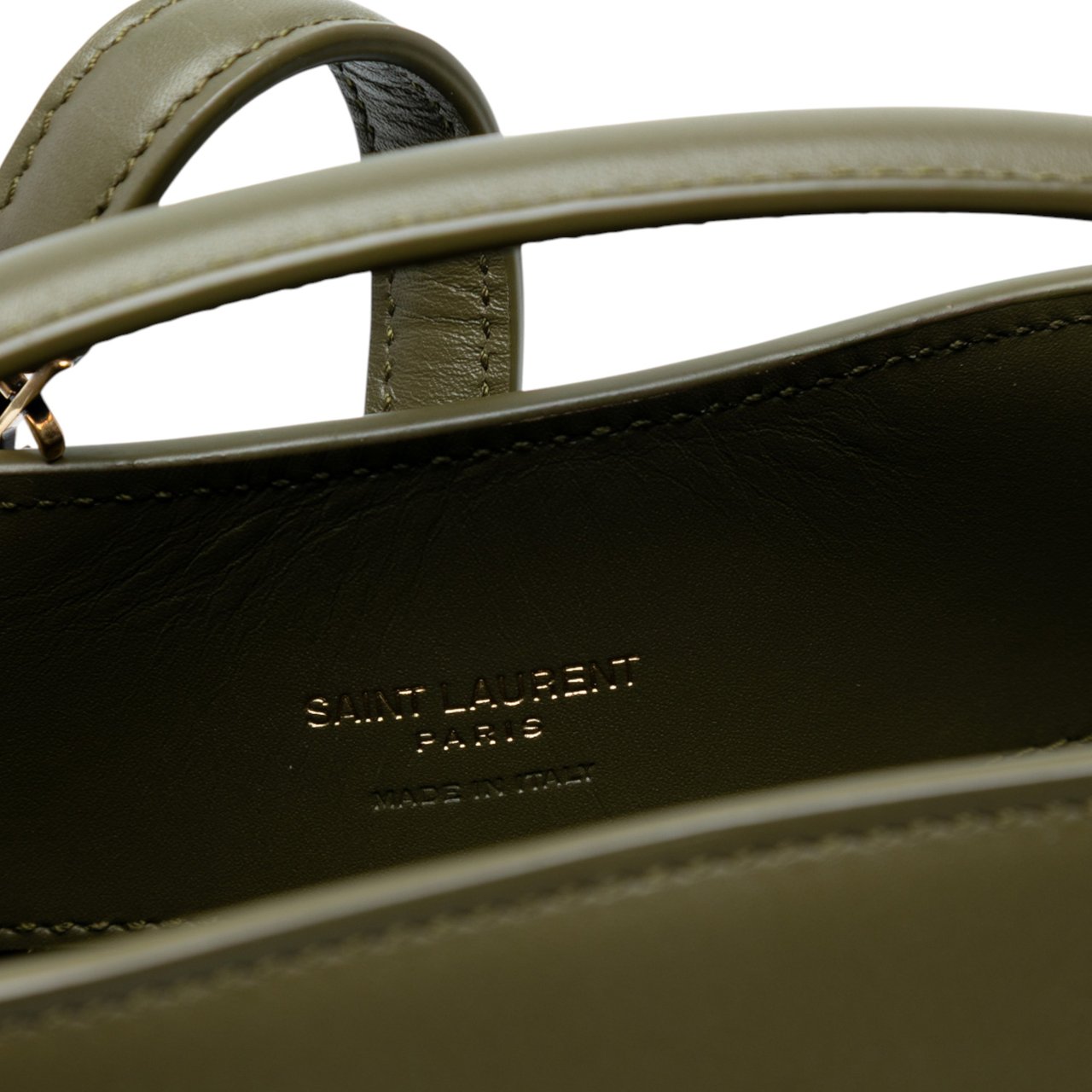 Saint Laurent Mini Shiny Calfskin Le 37 Bucket Bag Groen