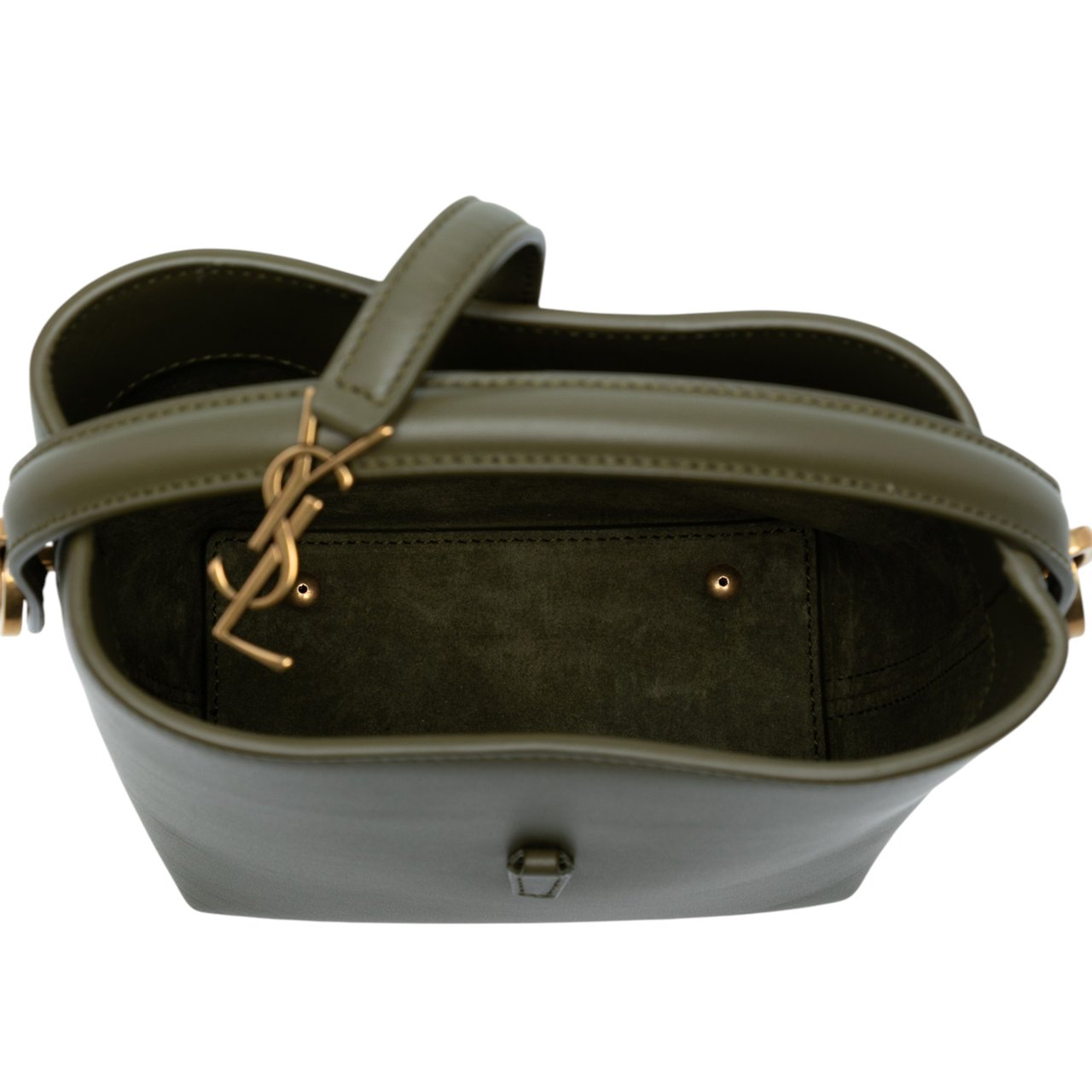 Saint Laurent Mini Shiny Calfskin Le 37 Bucket Bag Groen