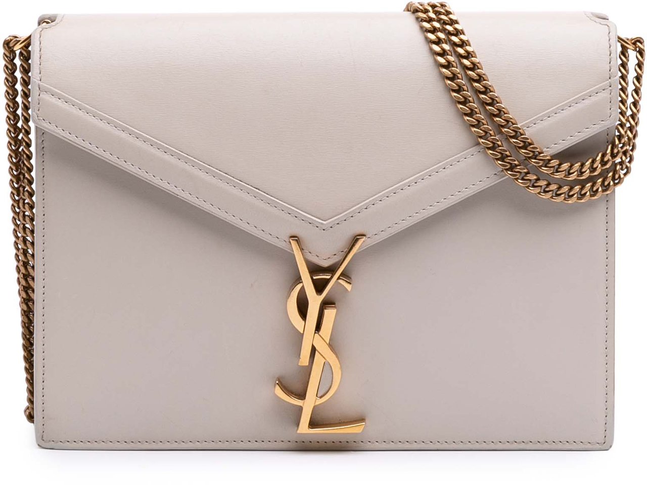 Saint Laurent Calfskin Monogram Cassandra Clasp Bag Wit