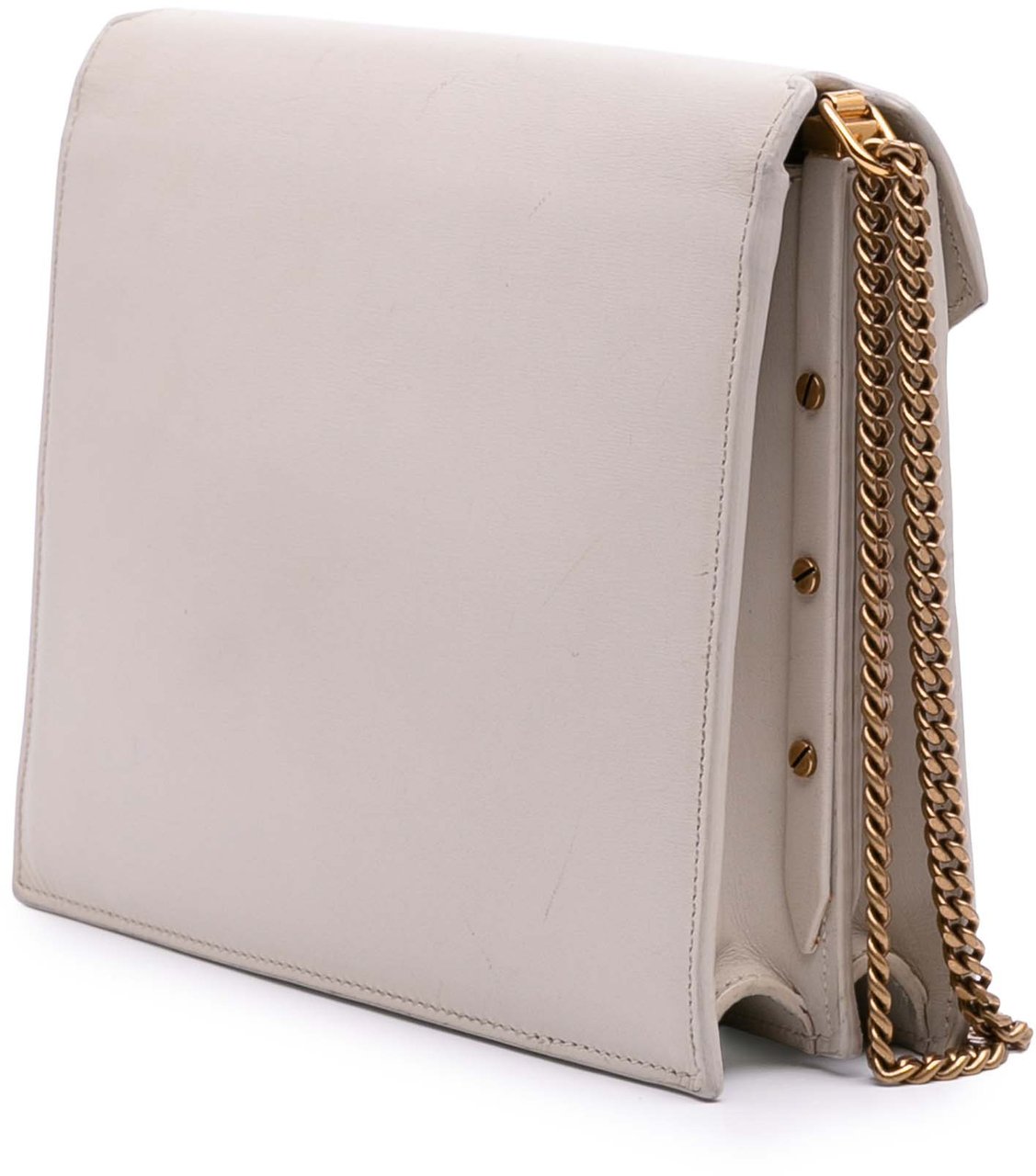 Saint Laurent Calfskin Monogram Cassandra Clasp Bag Wit