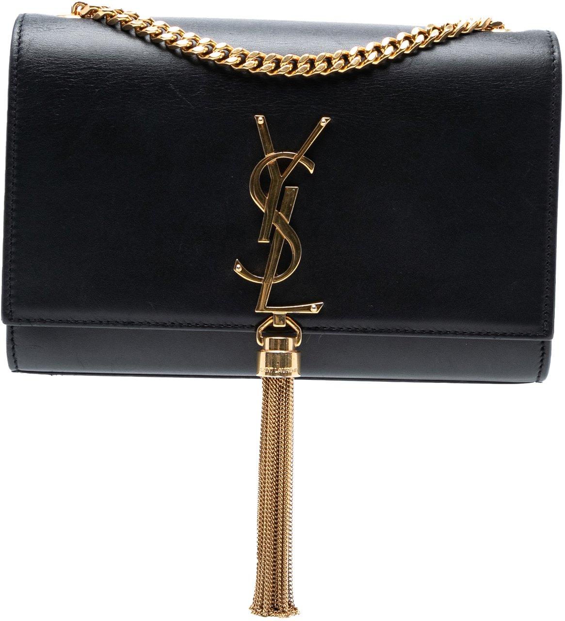 Saint Laurent Small Leather Monogram Kate Tassel Crossbody Zwart