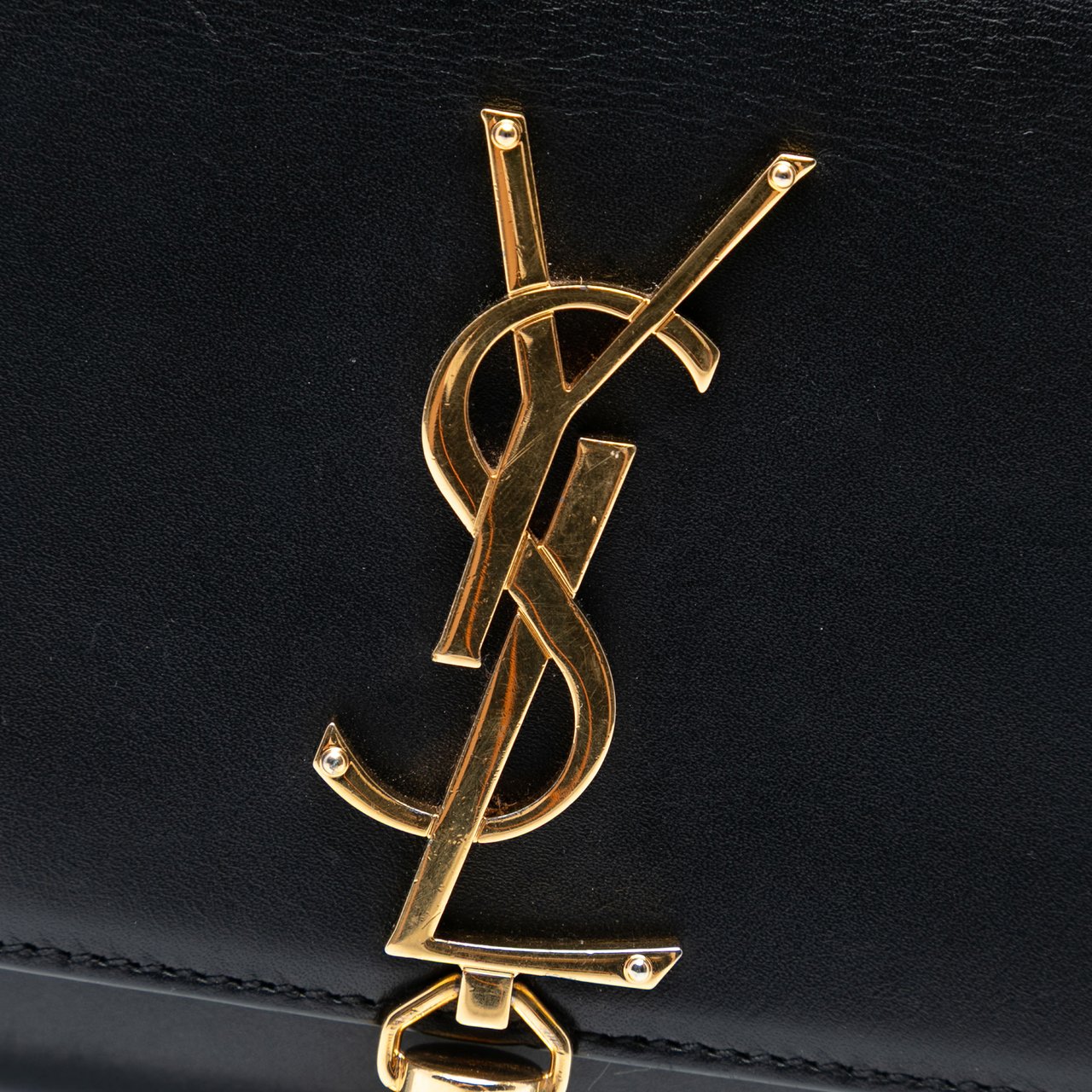 Saint Laurent Small Leather Monogram Kate Tassel Crossbody Zwart
