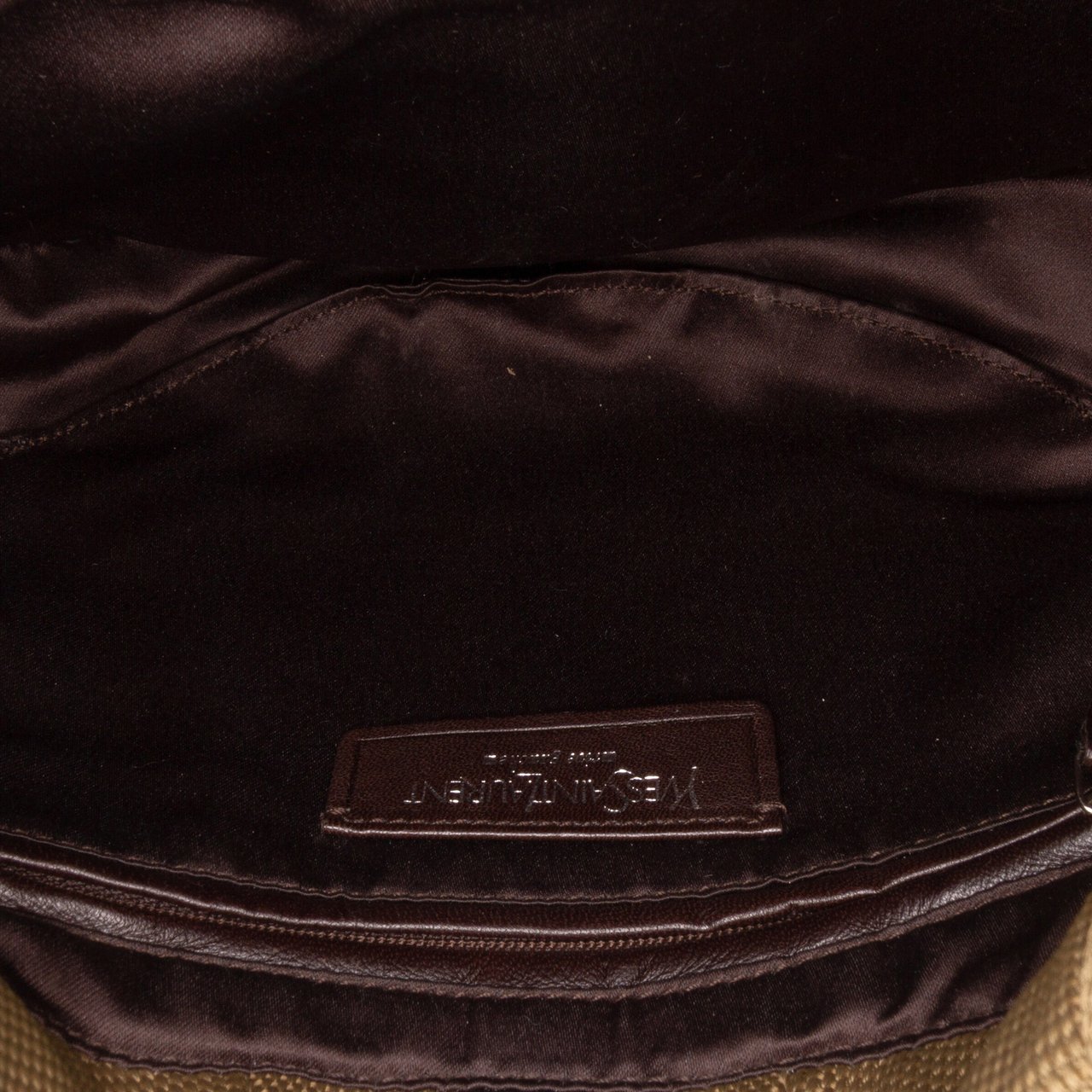 Saint Laurent Canvas and Velvet Rive Gauche Pleated Hobo Groen