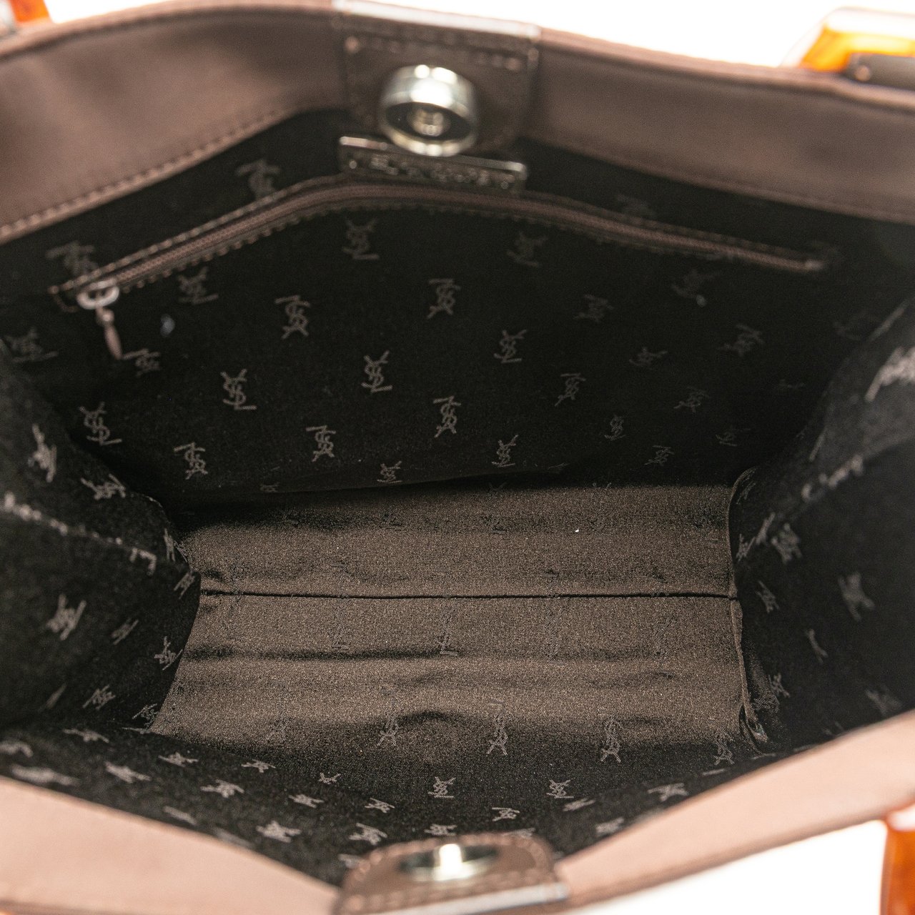 Saint Laurent Satin Tote Bruin