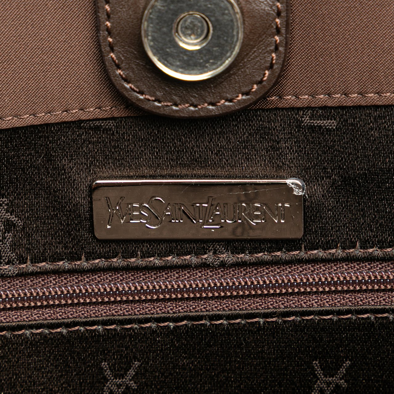 Saint Laurent Satin Tote Bruin