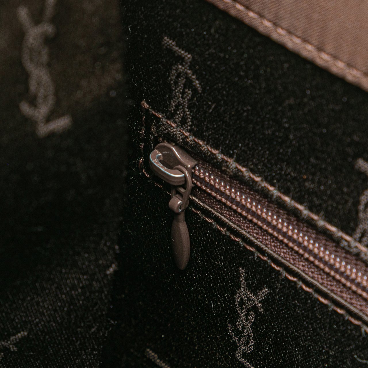 Saint Laurent Satin Tote Bruin