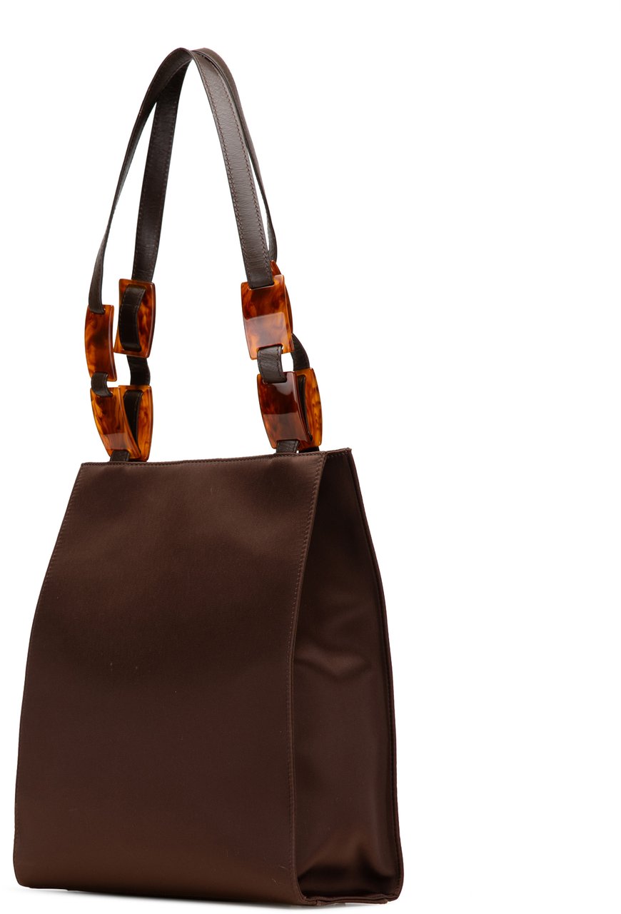 Saint Laurent Satin Tote Bruin