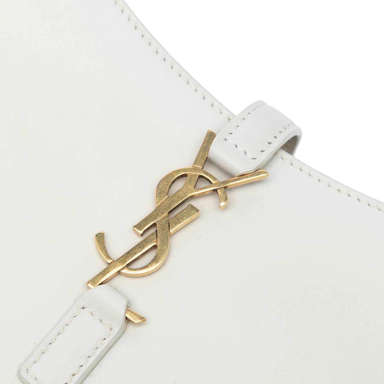 Saint Laurent Mini Smooth Calfskin Le 5 a 7 Hobo Wit