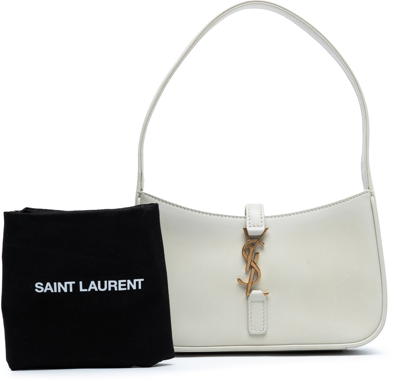 Saint Laurent Mini Smooth Calfskin Le 5 a 7 Hobo Wit