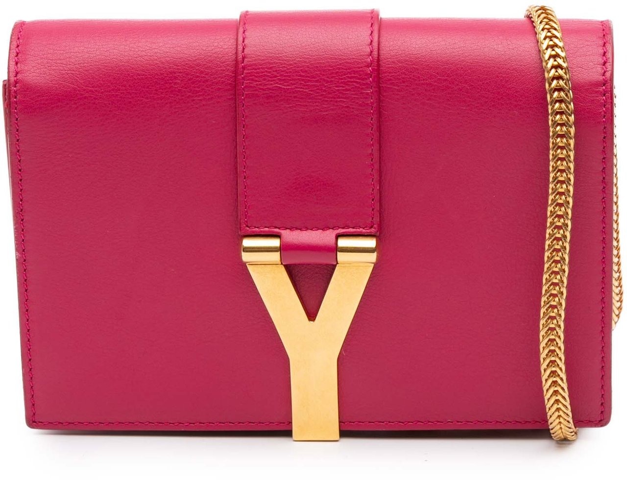 Saint Laurent Mini Smooth Calfskin Chyc Crossbody Roze