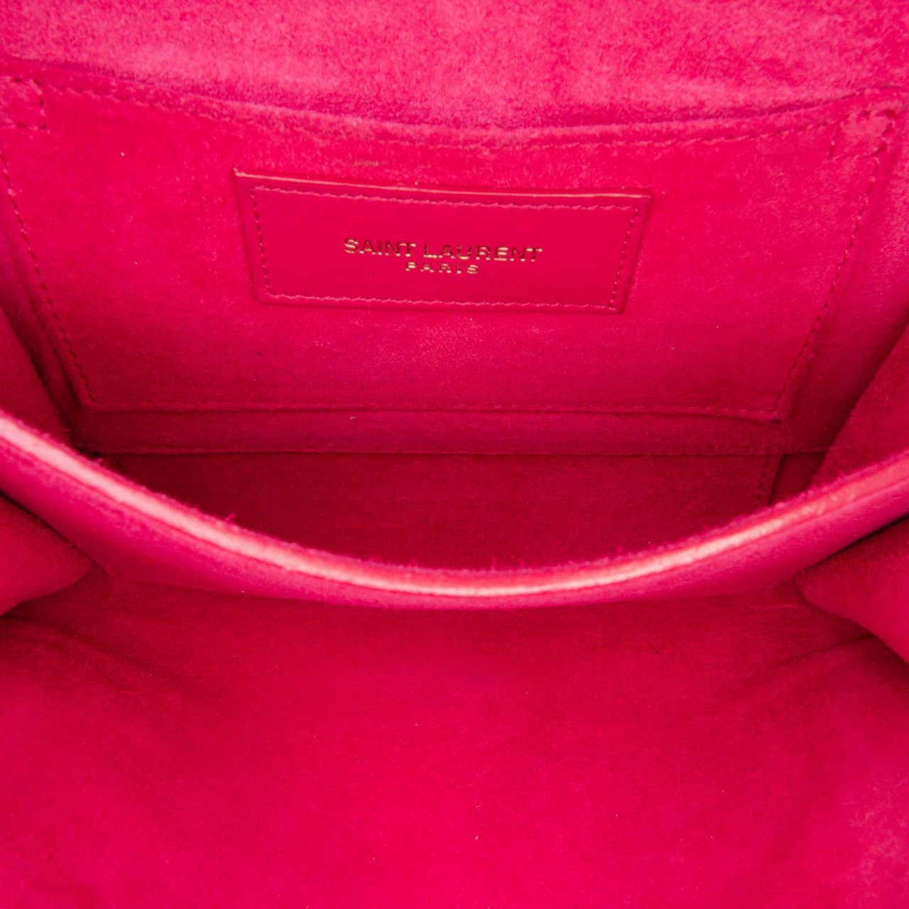 Saint Laurent Mini Smooth Calfskin Chyc Crossbody Roze