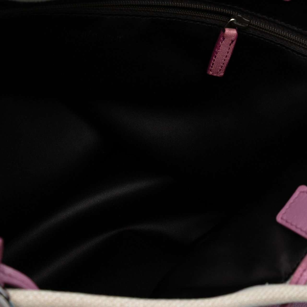 Saint Laurent Canvas Fringed Heart Applique Tote Bruin