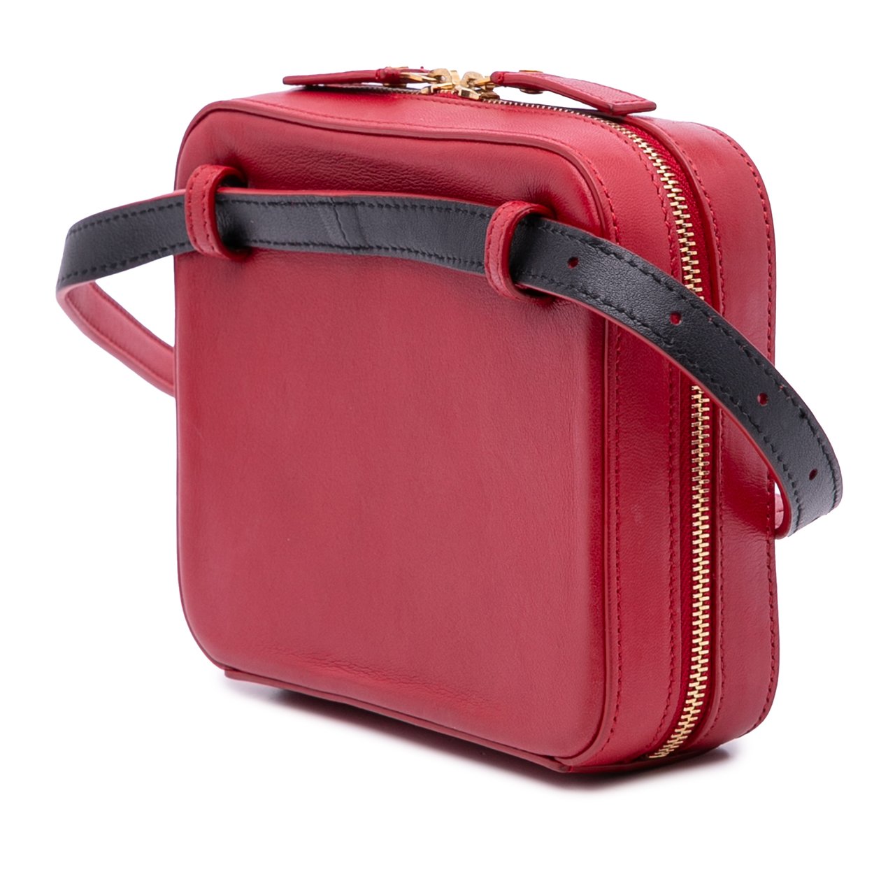 Saint Laurent Lambskin Matelasse Monogram Vicky Belt Bag Rood