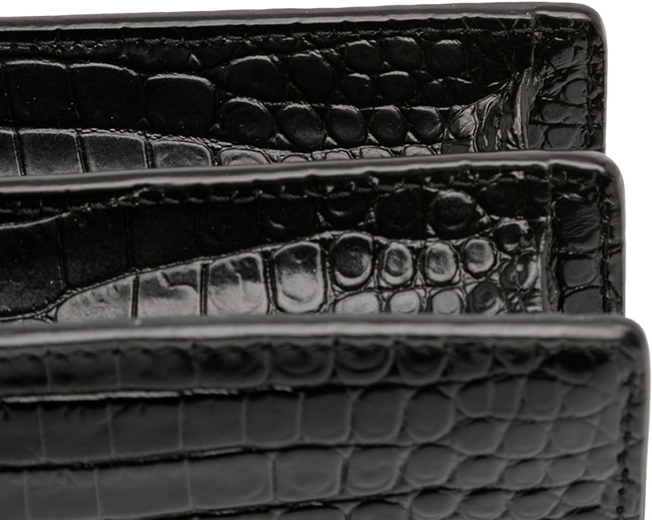 Saint Laurent Medium Croc Embossed Leather Sunset Crossbody Zwart