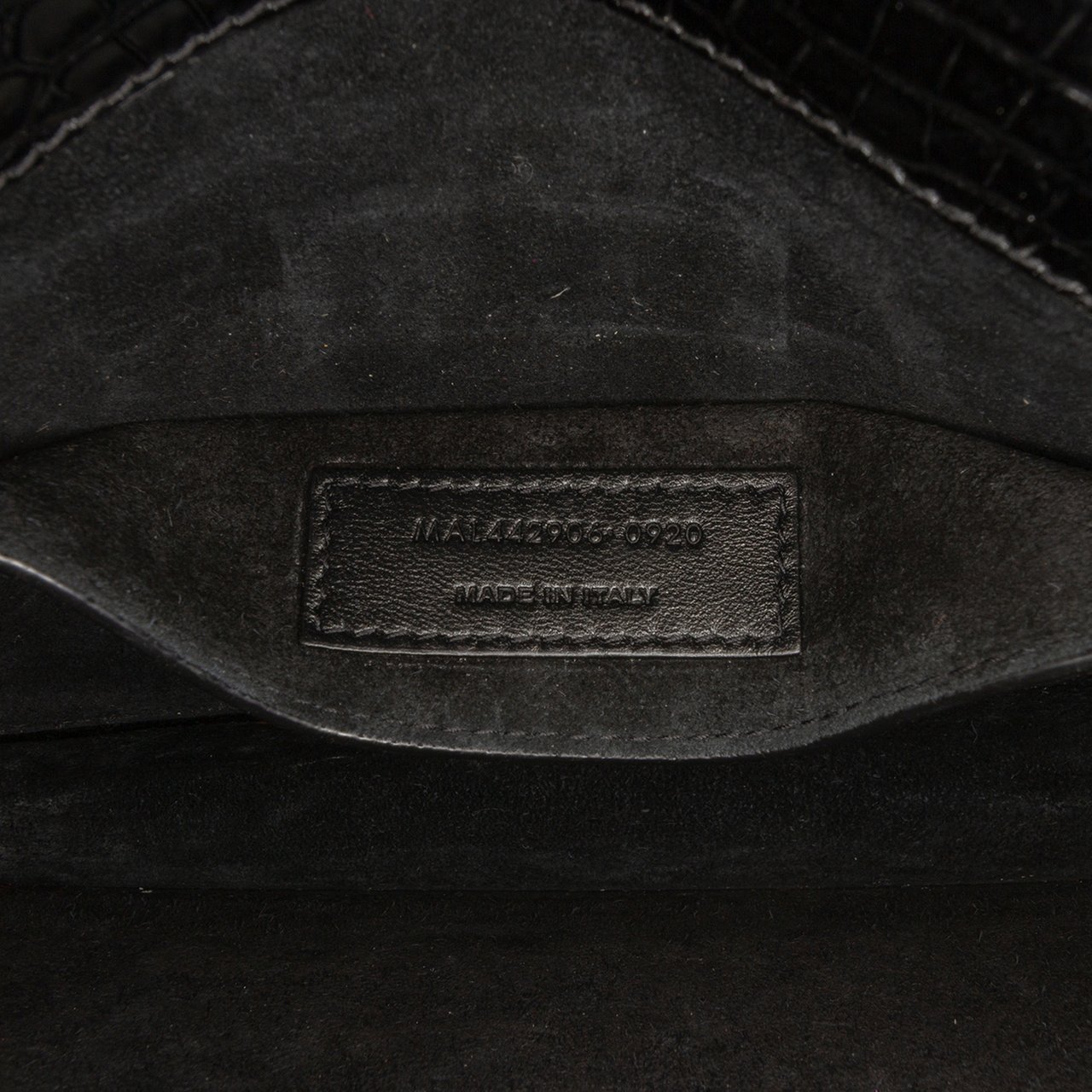 Saint Laurent Medium Croc Embossed Leather Sunset Crossbody Zwart