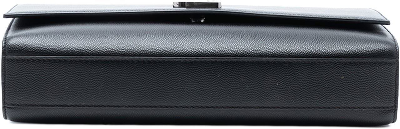 Saint Laurent Medium Grain De Poudre Leather Monogram Kate Crossbody Zwart