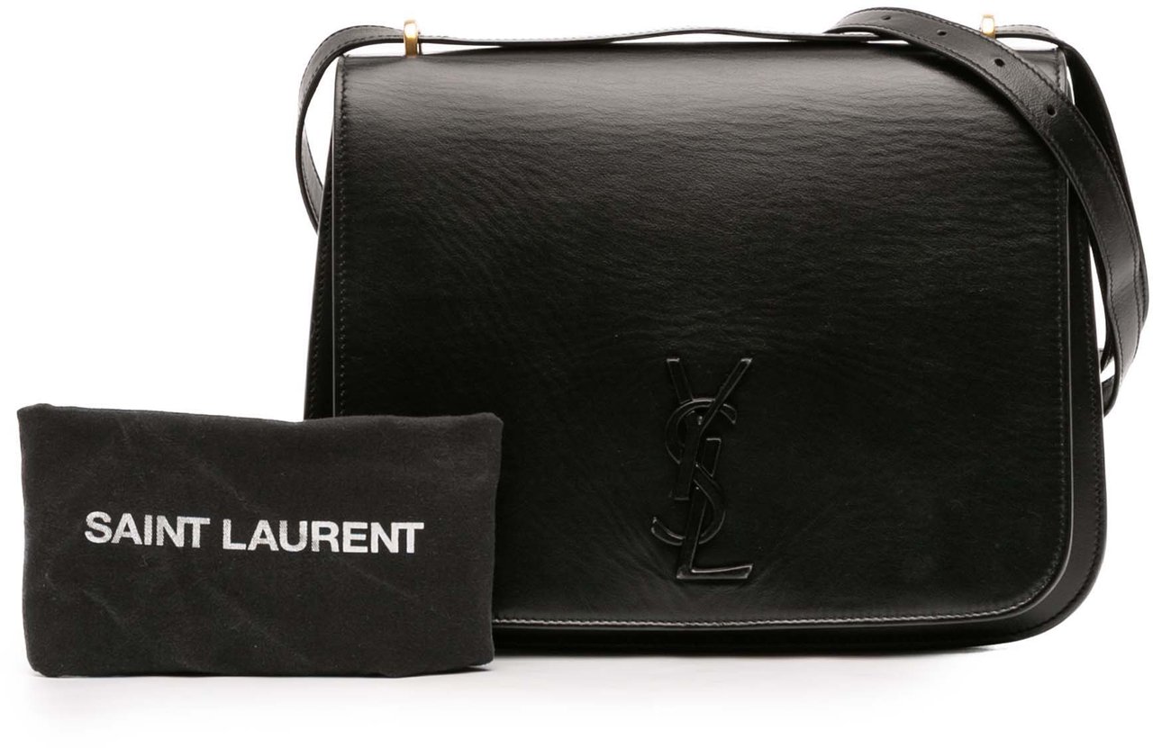 Saint Laurent Medium Smooth Calfskin Spontini Crossbody Zwart