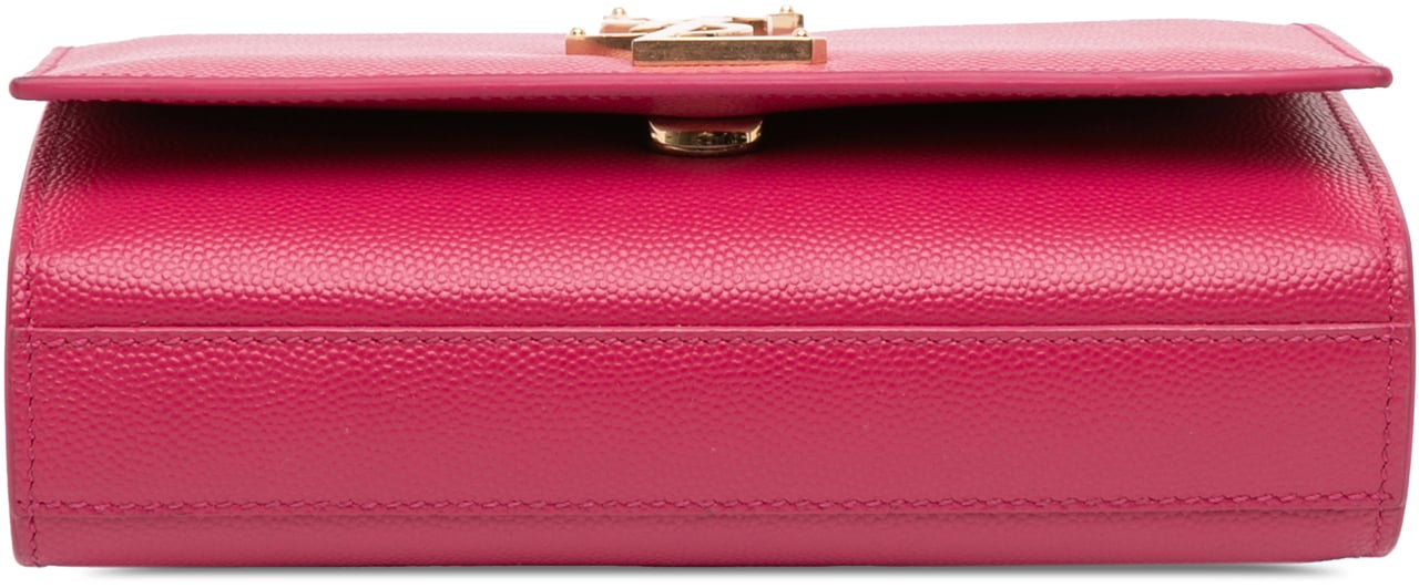 Saint Laurent Small Grain De Poudre Monogram Kate Crossbody Roze
