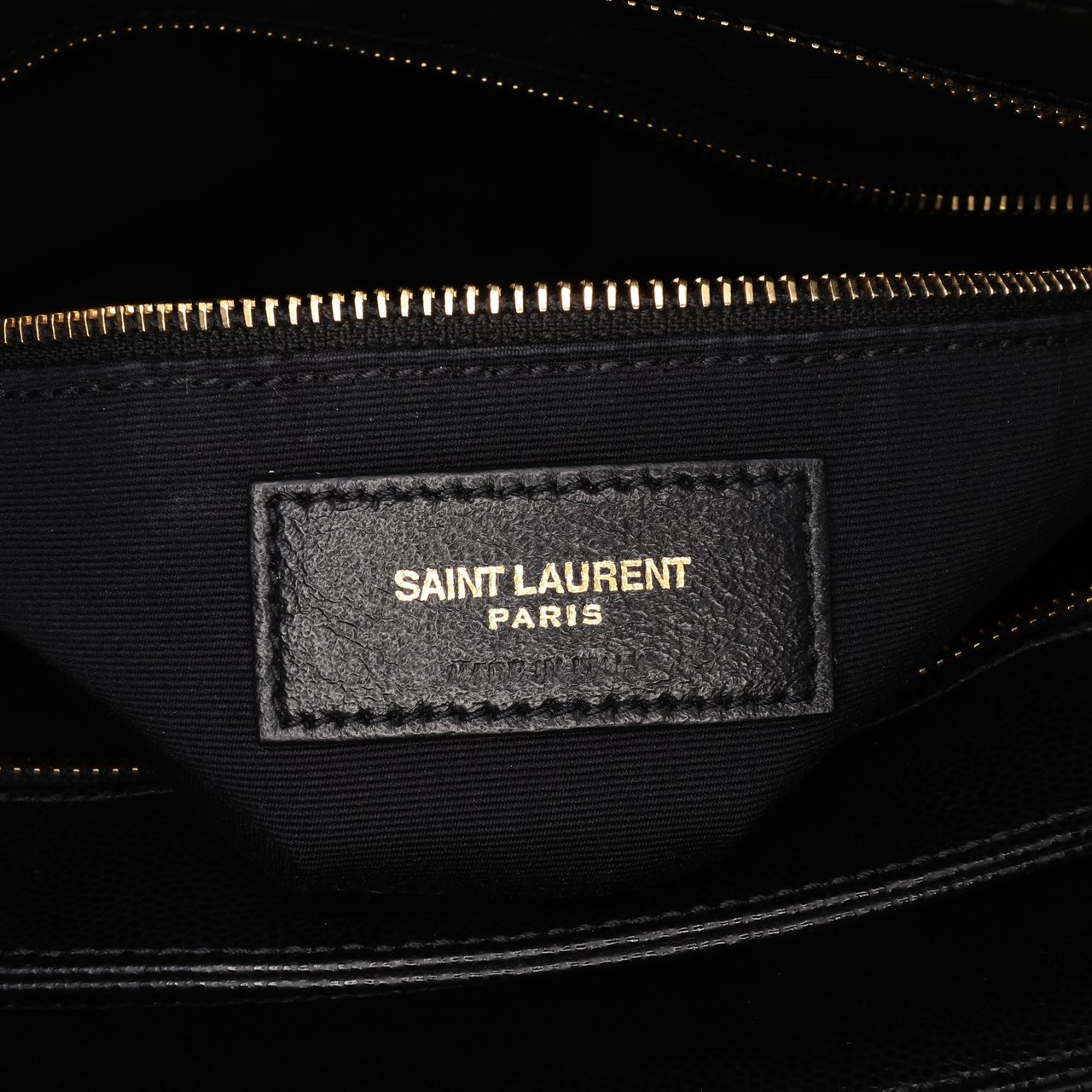 Saint Laurent Medium Chevron Grain De Poudre Tribeca Shopping Tote Zwart