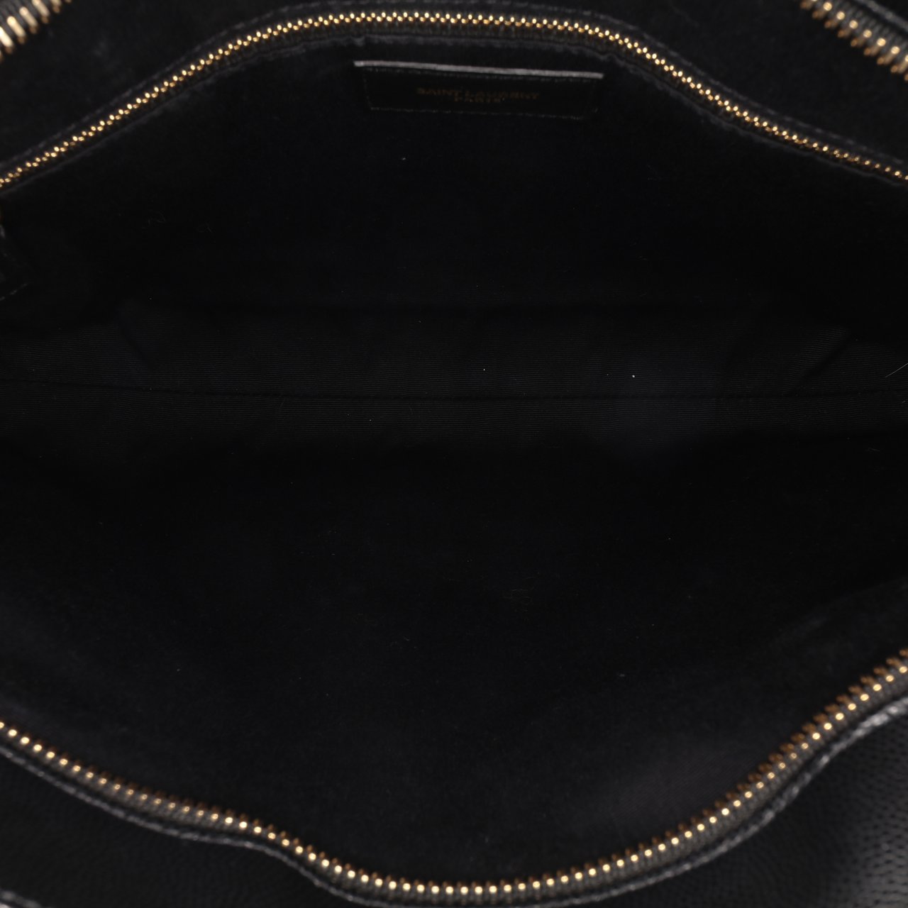 Saint Laurent Medium Chevron Grain De Poudre Tribeca Shopping Tote Zwart