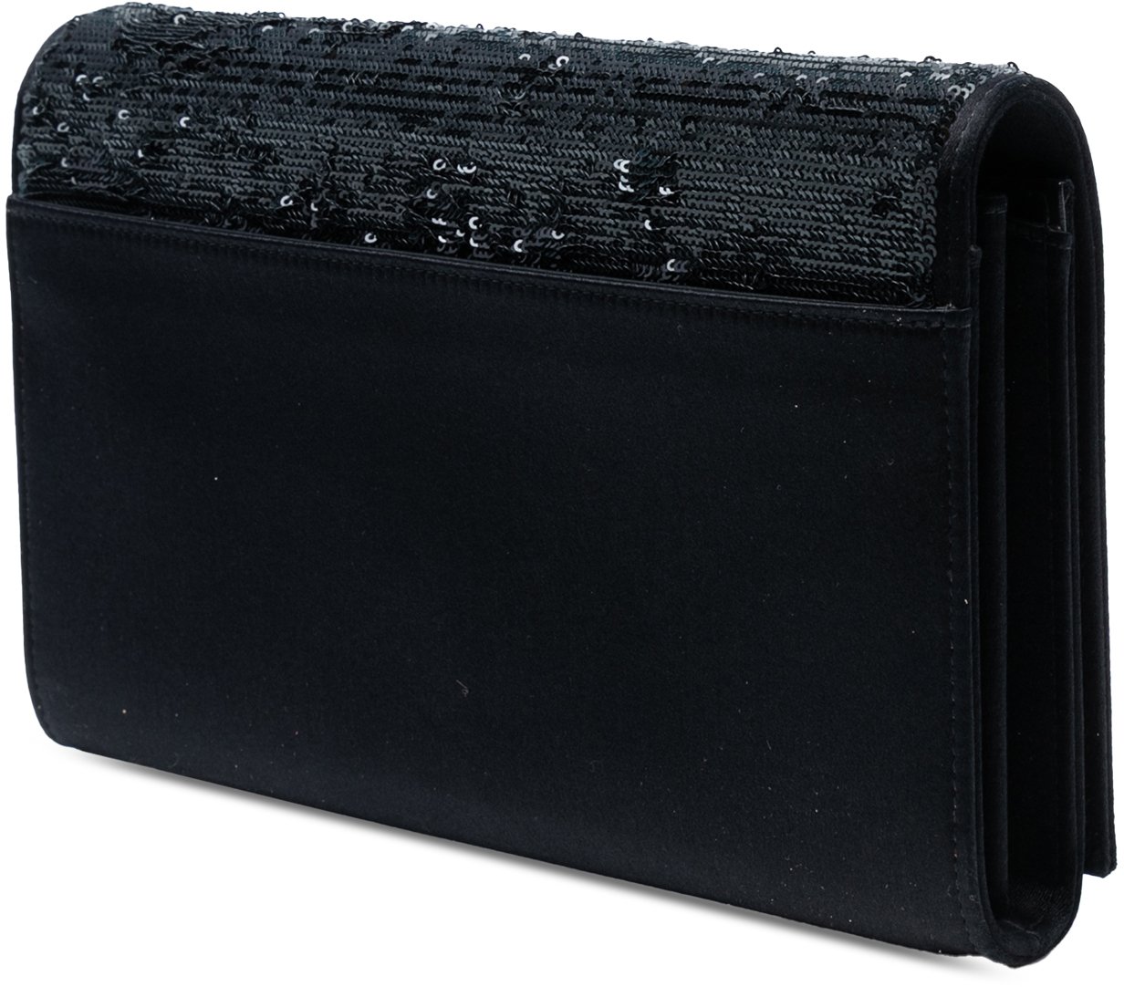 Saint Laurent Sequin Monogram Kate Wallet on Chain Zwart