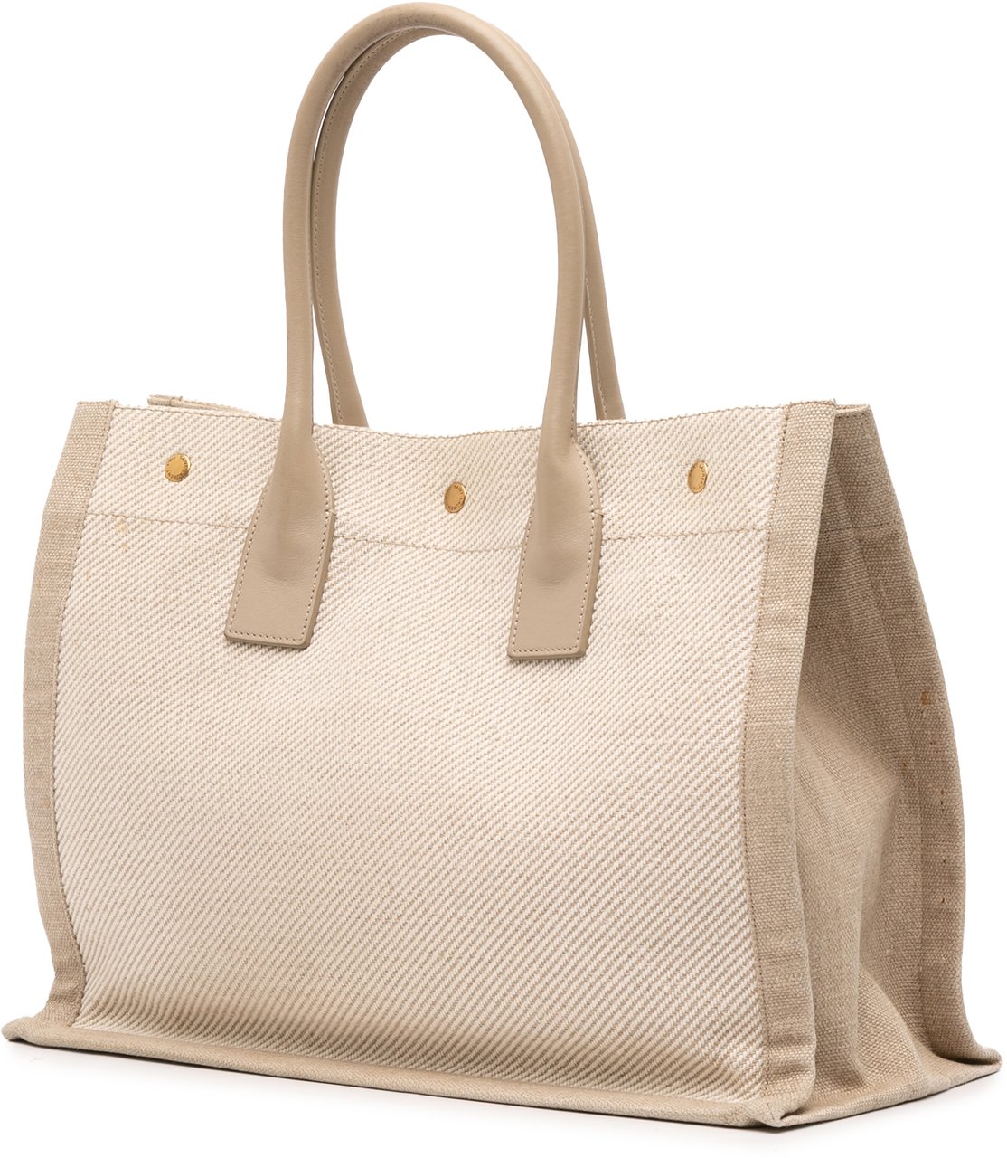 Saint Laurent Small Canvas Rive Gauche Tote Bruin