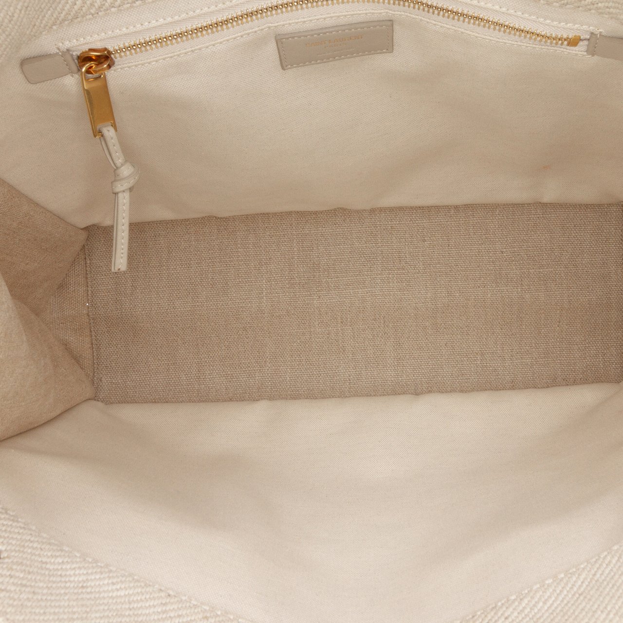 Saint Laurent Small Canvas Rive Gauche Tote Bruin