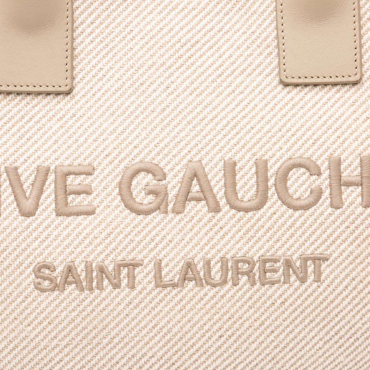 Saint Laurent Small Canvas Rive Gauche Tote Bruin
