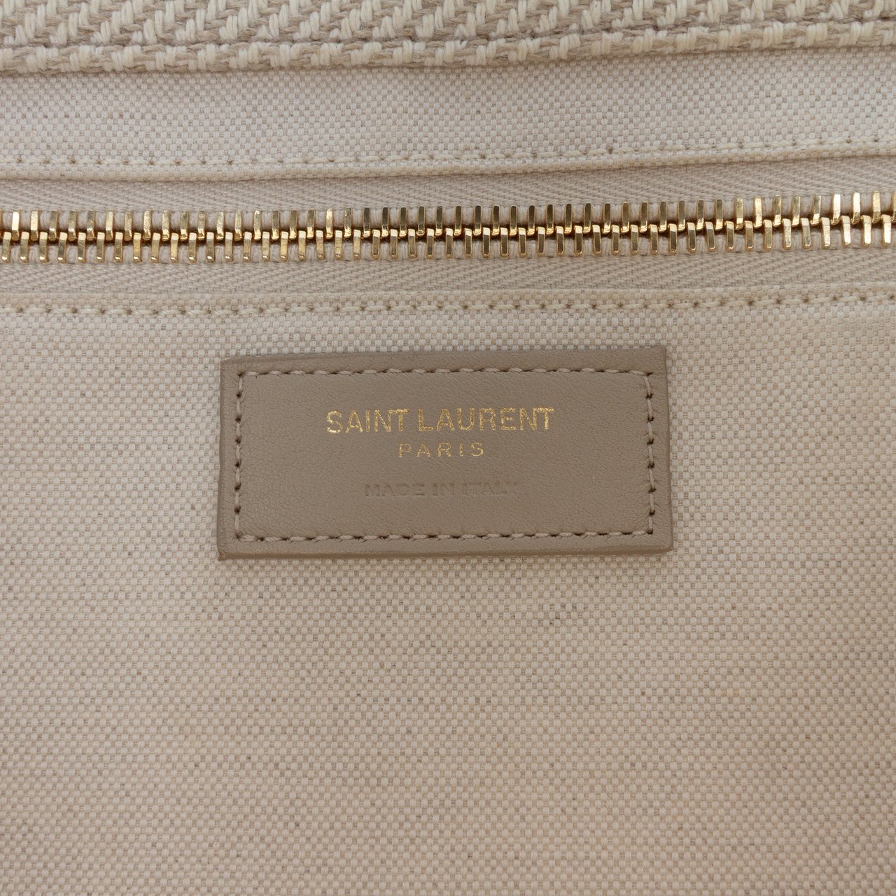 Saint Laurent Small Canvas Rive Gauche Tote Bruin