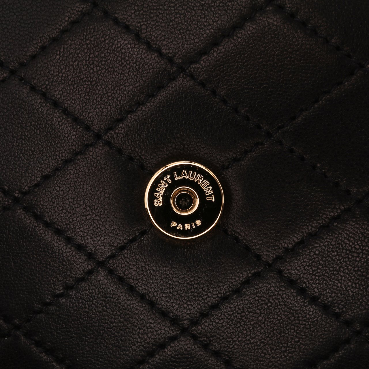 Saint Laurent Quilted Lambskin Gaby Shoulder Bag Zwart