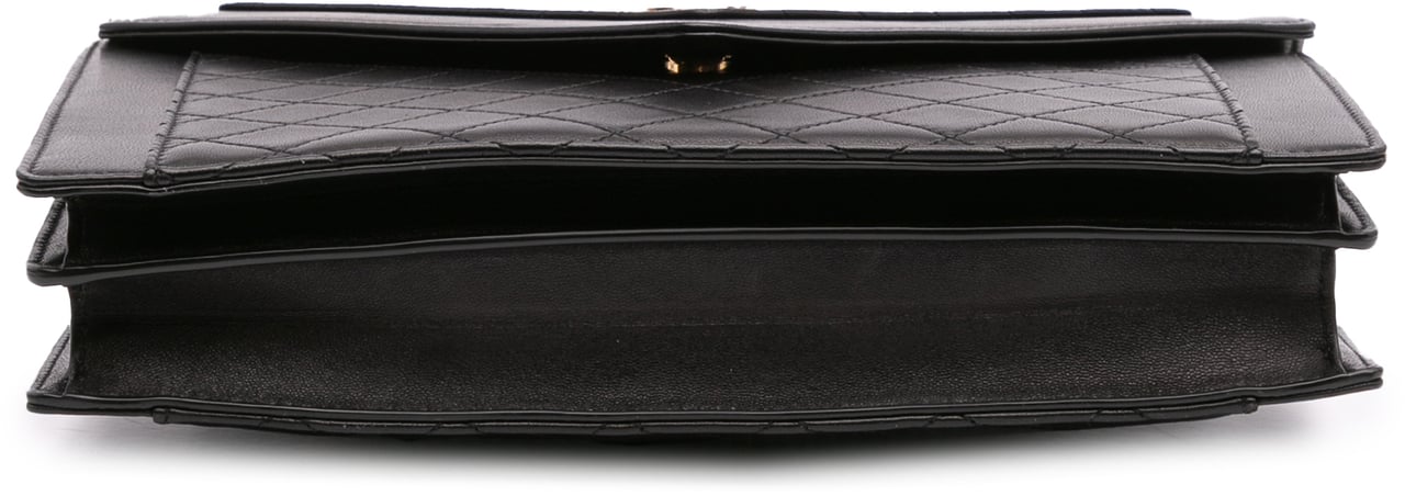 Saint Laurent Quilted Lambskin Gaby Shoulder Bag Zwart